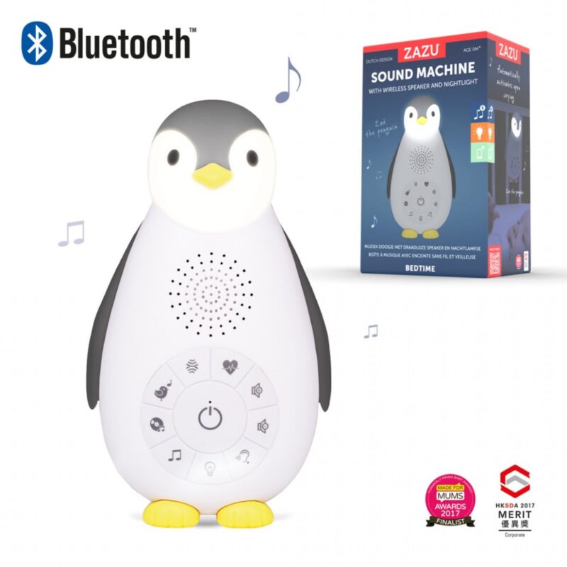 ZAZU Zoe ο Πιγκουίνος συσκευή νανουρίσματος, Bluetooth, φως νυκτός - grey - Image 11