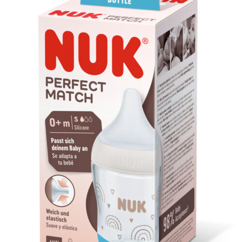 NUK ΜΠΙΜΠΕΡΟ PERFECT MATCH ΓΥΑΛΙΝΟ 120ml (ΣΙΛΙΚ.) TEMP.CONTROL