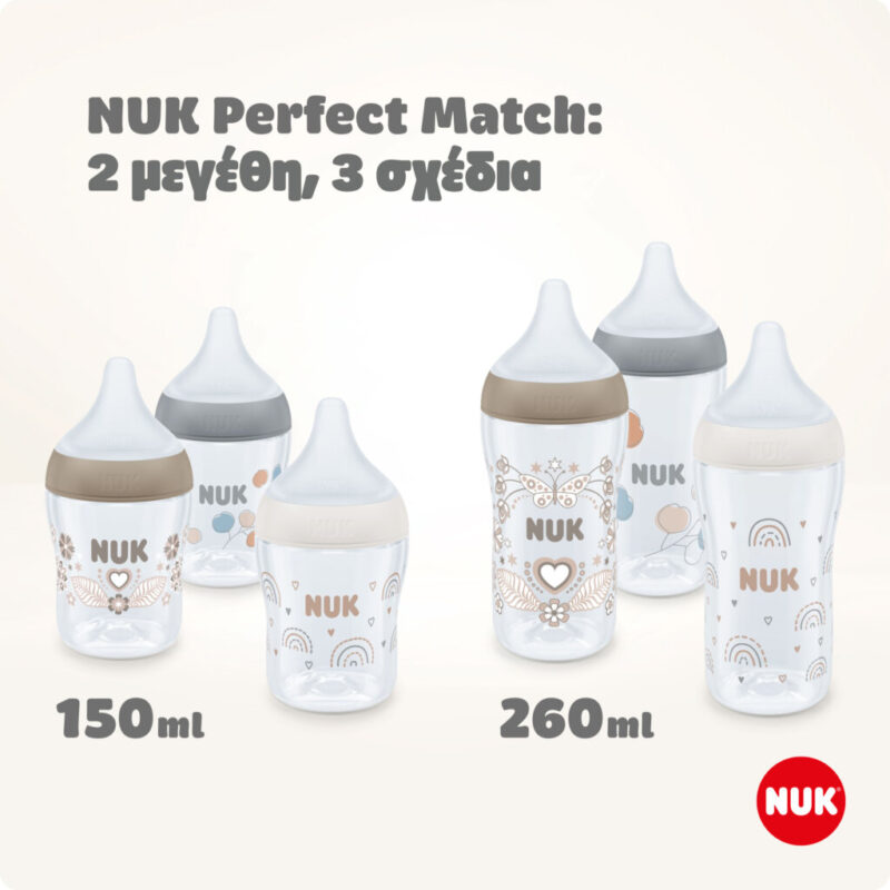 NUK ΜΠΙΜΠΕΡΟ PERFECT MATCH ΓΥΑΛΙΝΟ 120ml (ΣΙΛΙΚ.) TEMP.CONTROL - Image 5