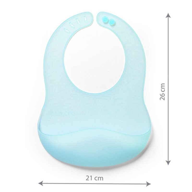 BabyOno: Σαλιάρα σιλικόνης 6m+ με θήκη περισυλλογής τροφίμων-Turquoise Κωδ: BN1598/03 - Image 3