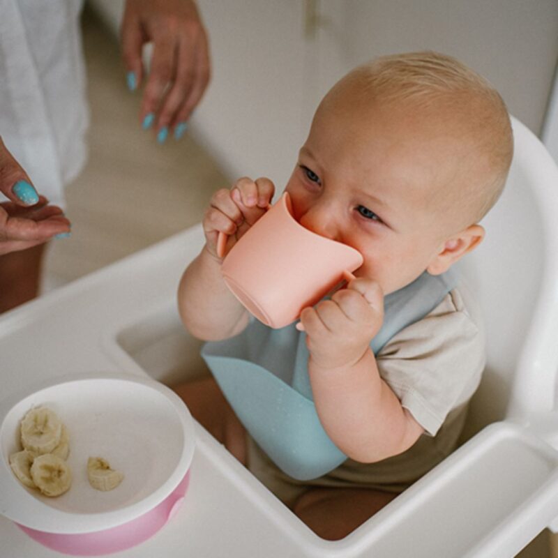 BabyOno: Σαλιάρα σιλικόνης 6m+ με θήκη περισυλλογής τροφίμων-Turquoise Κωδ: BN1598/03 - Image 5