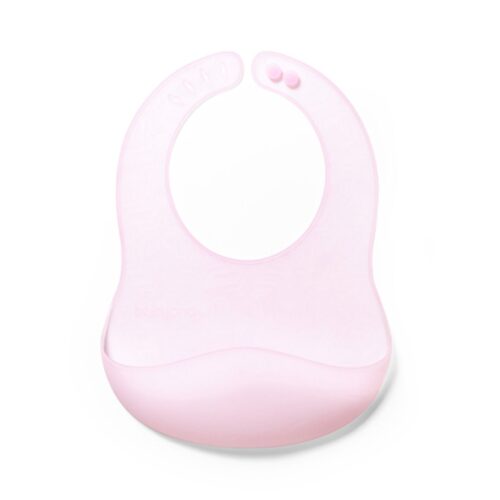 BabyOno: Σαλιάρα σιλικόνης 6m+ με θήκη περισυλλογής τροφίμων-Pink Κωδ: BN1598/02