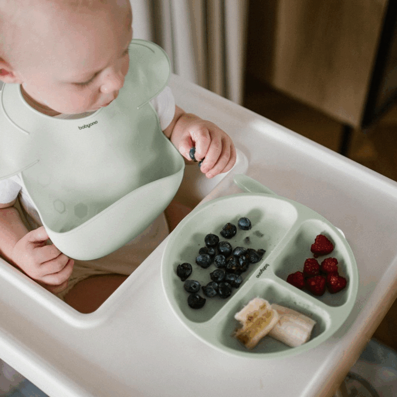 BabyOno: Πιάτο σιλικόνης με βεντούζες και χωρίσματα- Μέντα BN1482/03 - Image 4