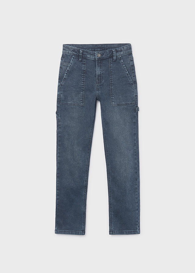 mayoral Παντελονι soft denim worker 15 7558 24 μαυρο μπλε