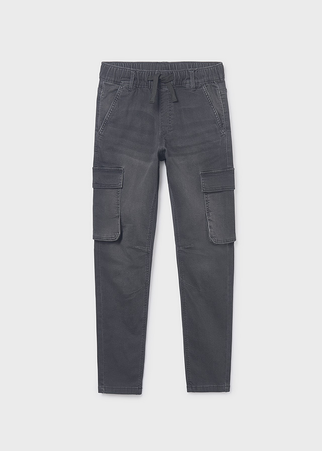 mayoral Παντελονι soft denim jogger 15 7560 28 μαυρο