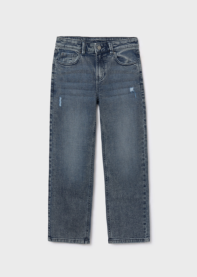 mayoral Παντελονι τζιν wide fit 15 7571 44 μπλε θαμπο