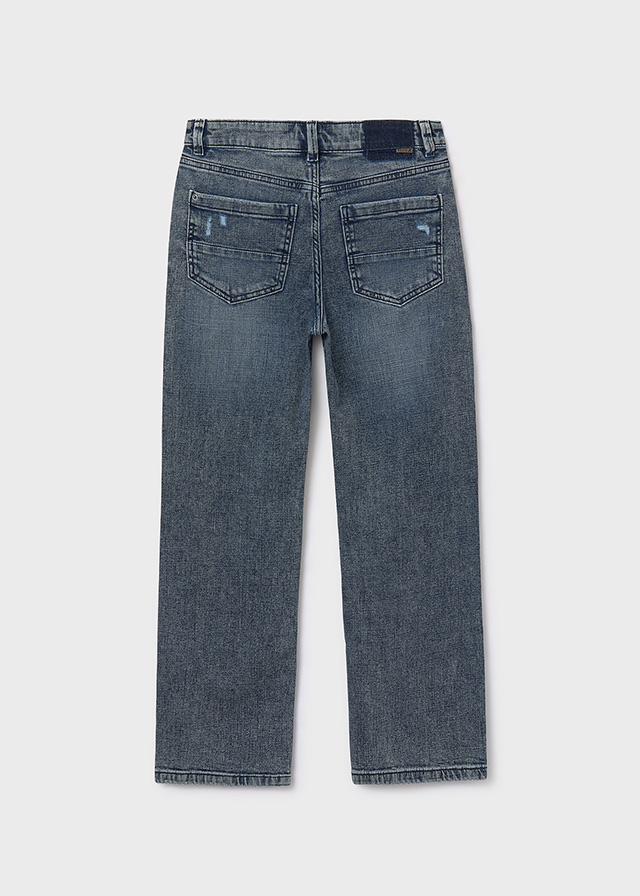 mayoral Παντελονι τζιν wide fit 15 7571 44 μπλε θαμπο