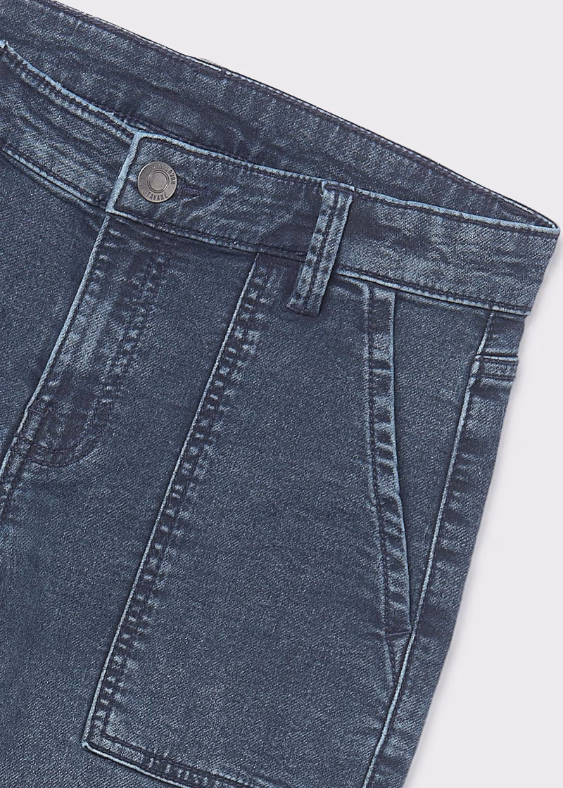 mayoral Παντελονι soft denim worker 15 7558 24 μαυρο μπλε