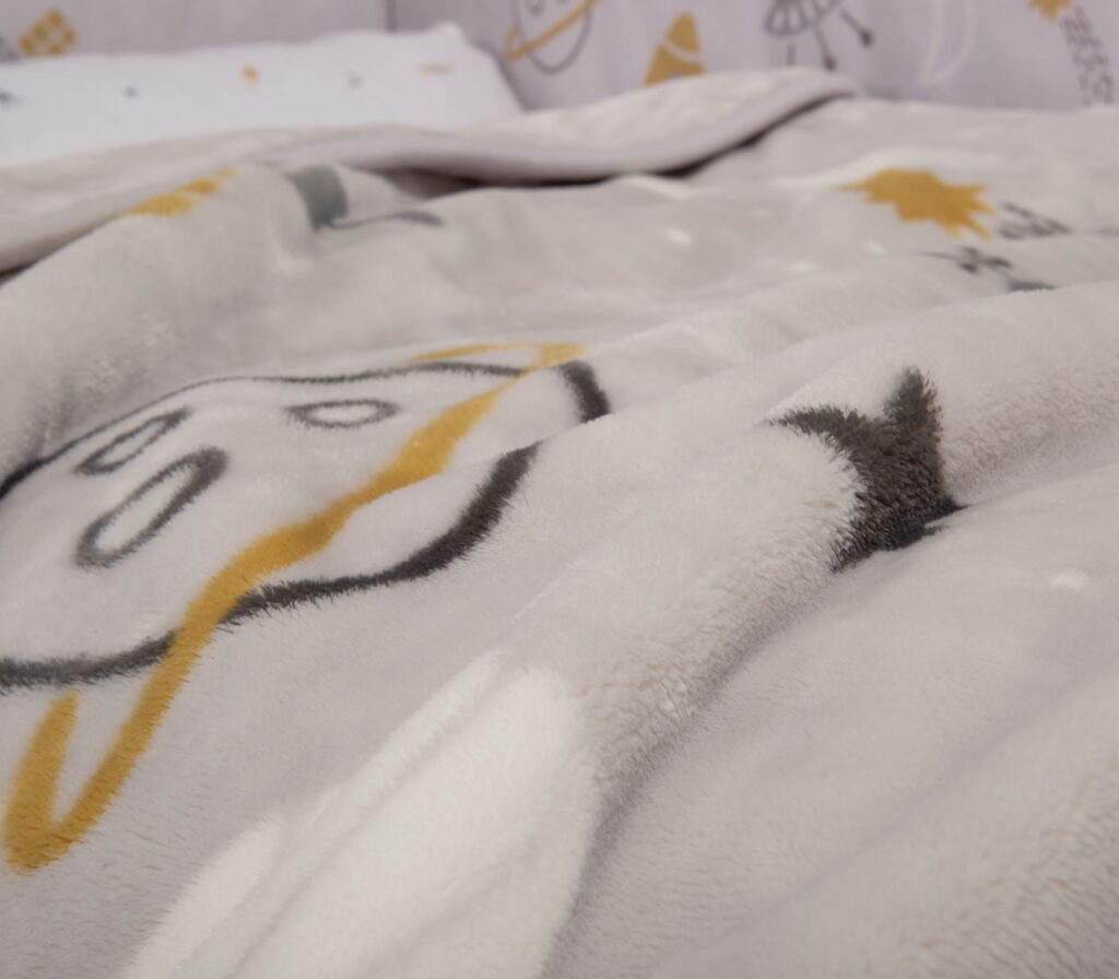 nef nef homeware Βρεφική κουβέρτα αγκαλιάς my universe grey 75x100 038143