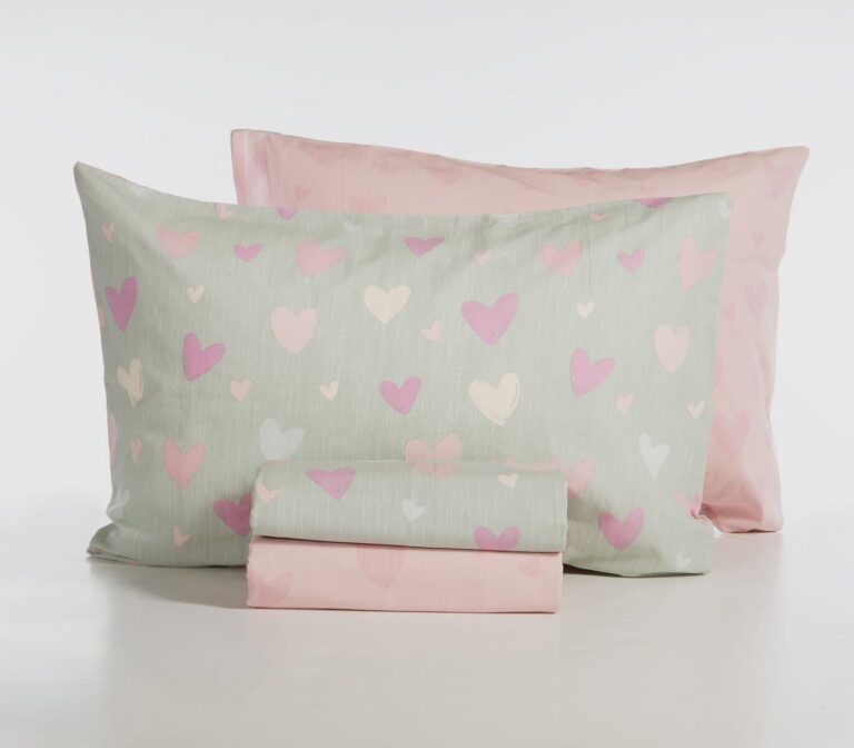 nef nef homeware Παιδικά σεντόνια μονά σετ hearts attack grey 038445