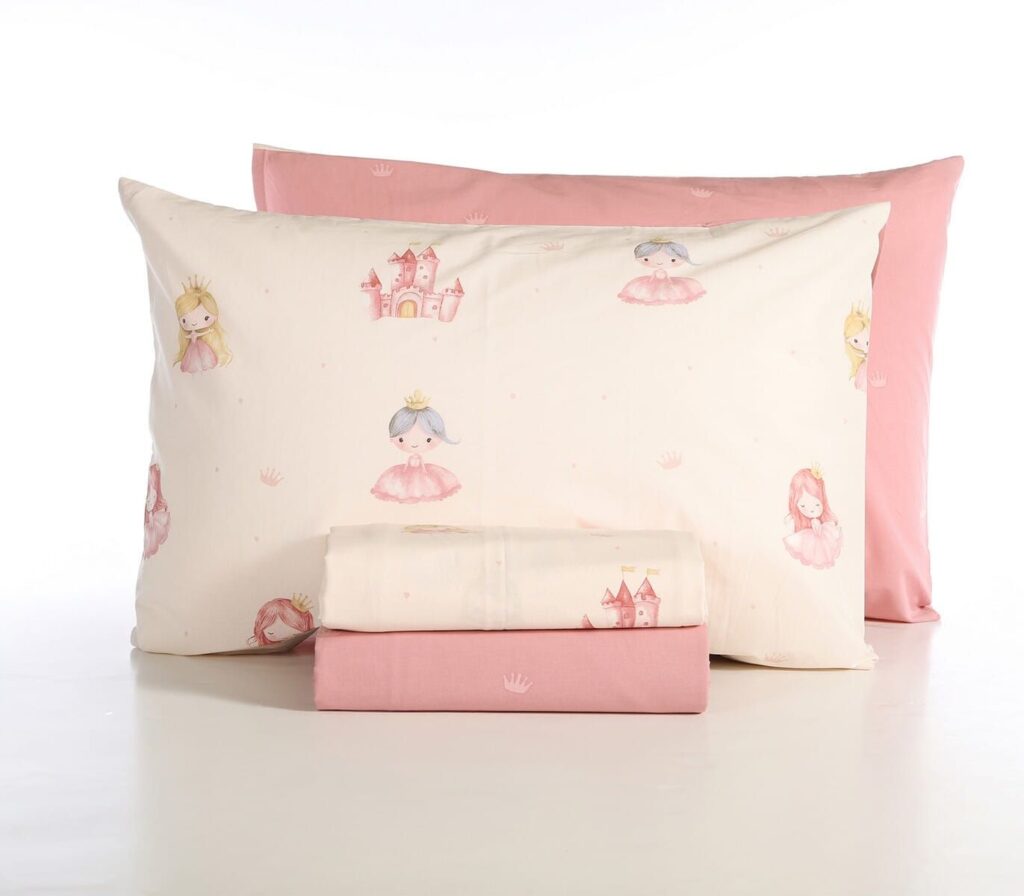 nef nef homeware Παιδικά σεντόνια μονά σετ our princess cream 038446