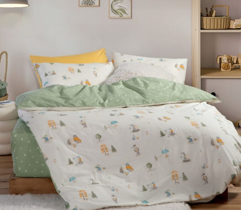 nef nef homeware Παιδικά σεντόνια μονά σετ woodland party ecru 038443