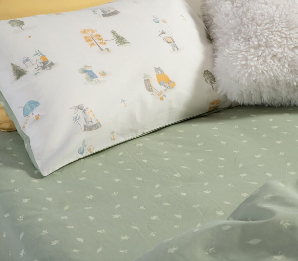 nef nef homeware Παιδικά σεντόνια μονά σετ woodland party ecru 038443