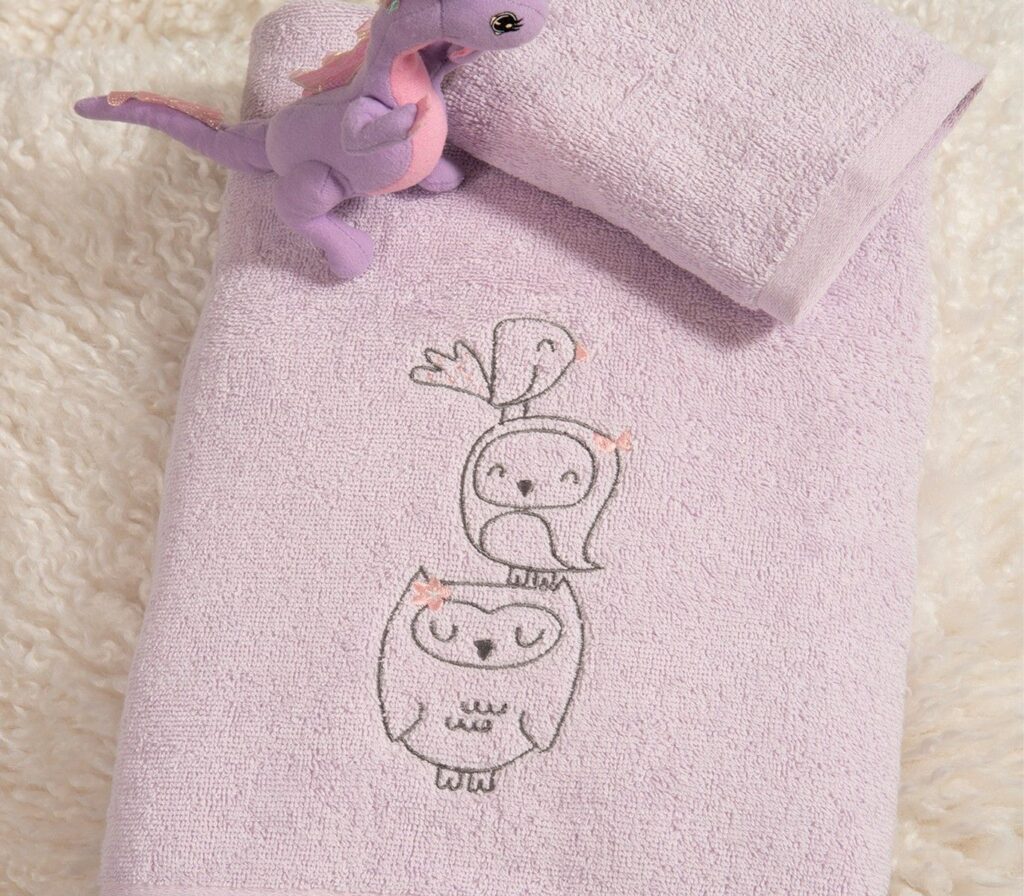 nef nef homewear Παιδικές πετσέτες σετ 2τμχ best friends lavender 038829