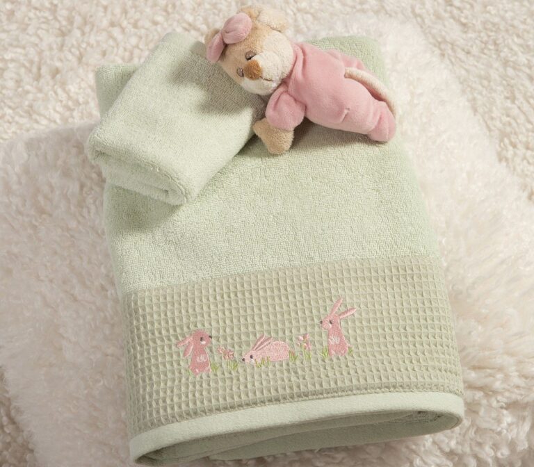 nef nef homewear Παιδικές πετσέτες σετ 2τμχ country bunny mint 038820
