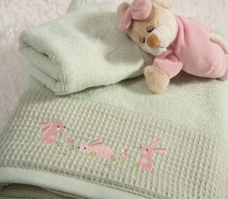 nef nef homewear Παιδικές πετσέτες σετ 2τμχ country bunny mint 038820