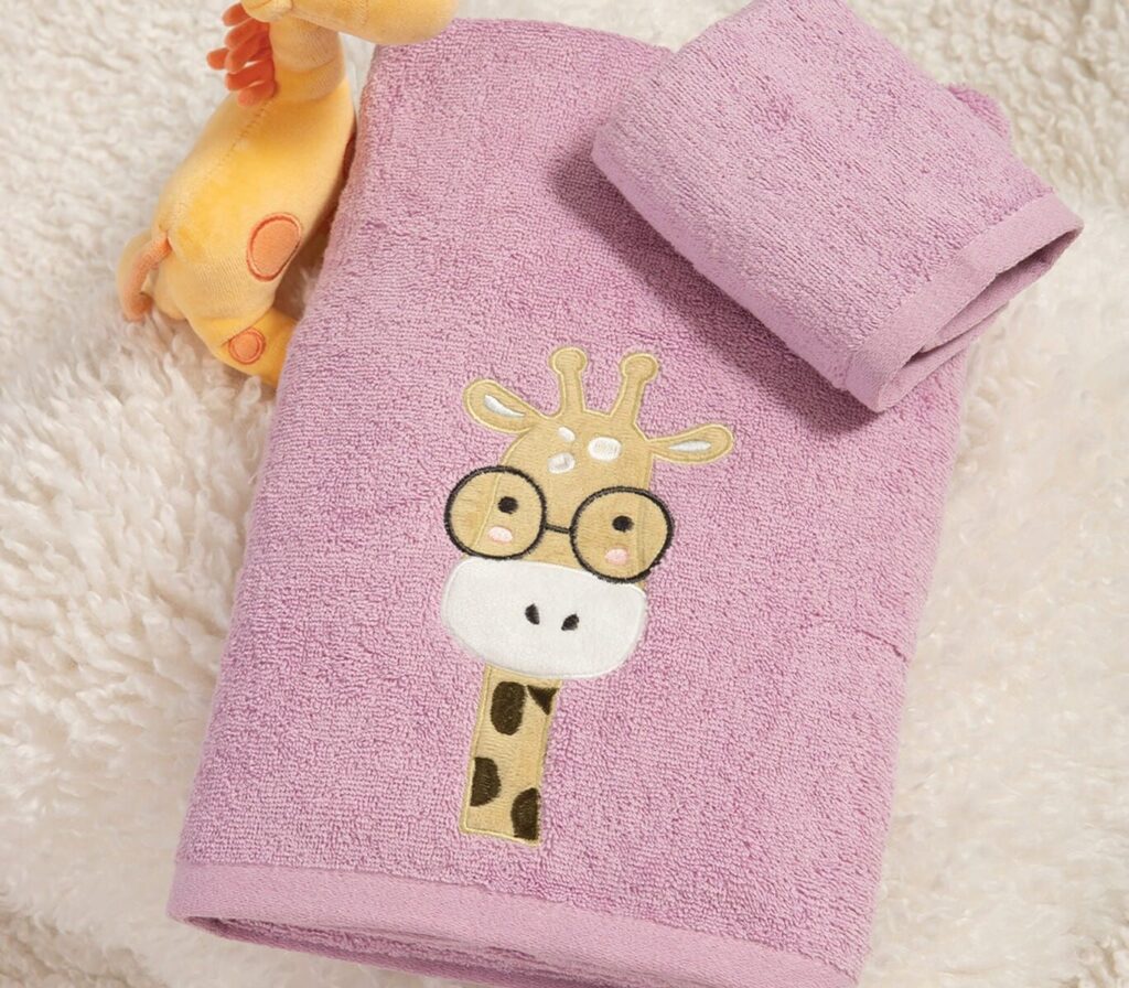 nef nef homewear Παιδικές πετσέτες σετ 2τμχ roller friends mauve 038774