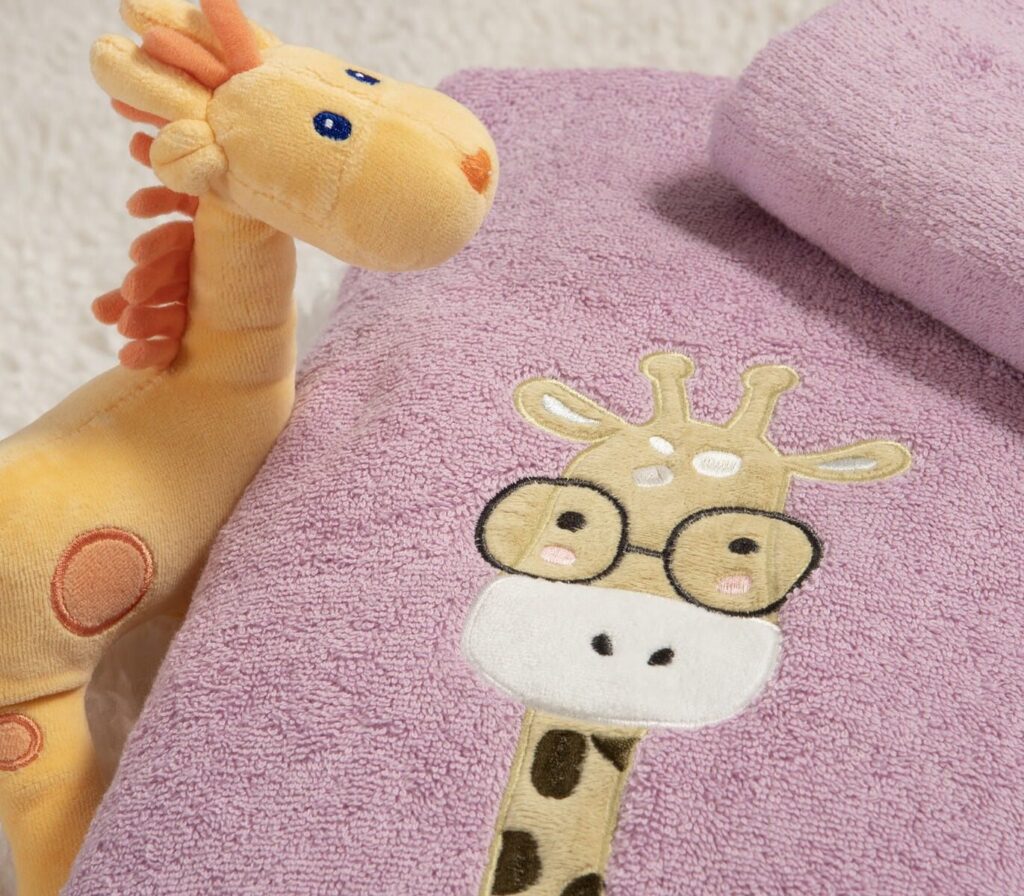 nef nef homewear Παιδικές πετσέτες σετ 2τμχ roller friends mauve 038774