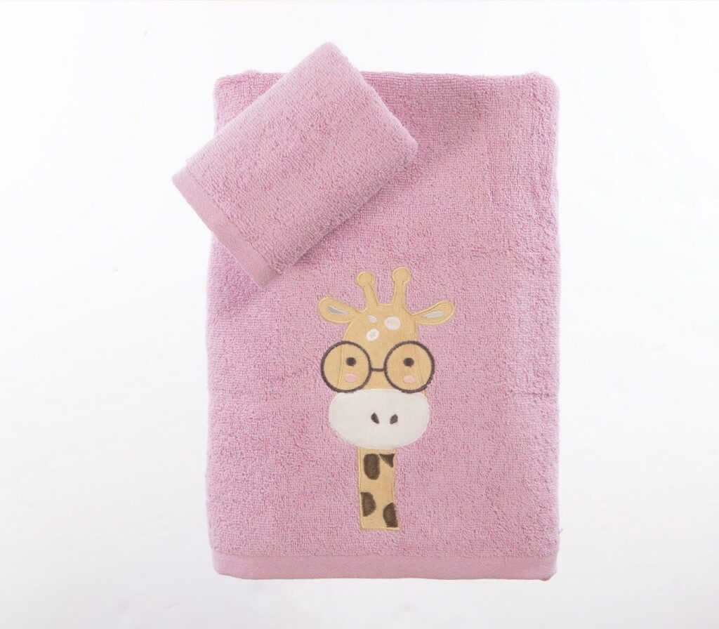 nef nef homewear Παιδικές πετσέτες σετ 2τμχ roller friends mauve 038774