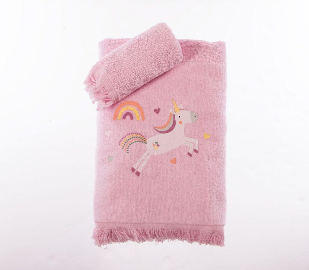 nef nef homewear Παιδικές πετσέτες σετ 2τμχ unicorns style pink 038775