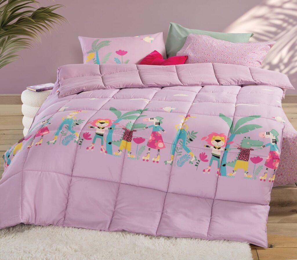 nef nef homeware Παιδικό πάπλωμα μονό roller friends lilac 038319