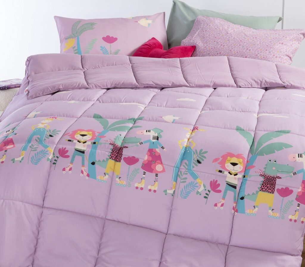 nef nef homeware Παιδικό πάπλωμα μονό roller friends lilac 038319