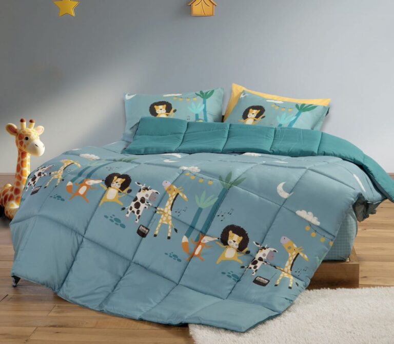 nef nef homeware Παιδικό πάπλωμα μονό wild dance petrol 038318