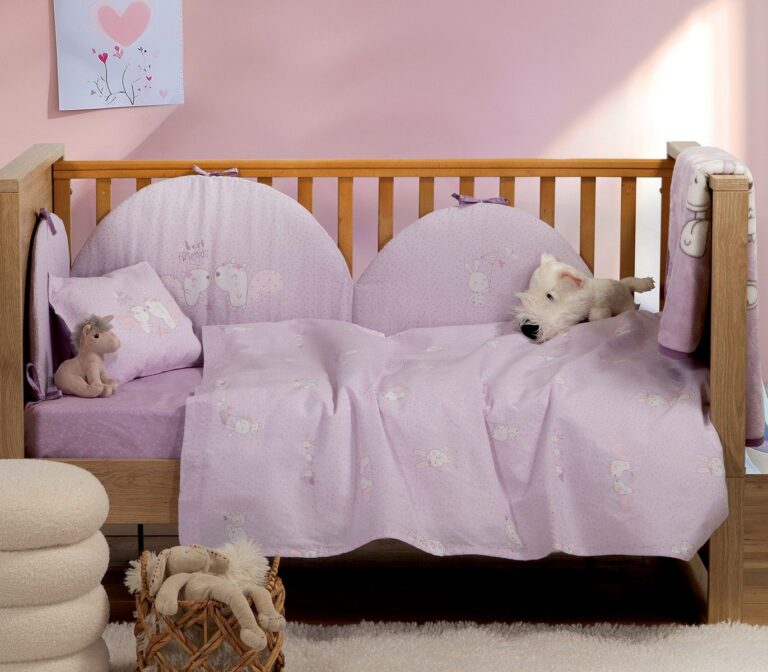 nef nef homewear Σεντόνια κούνιας σετ best friends lilac 038237