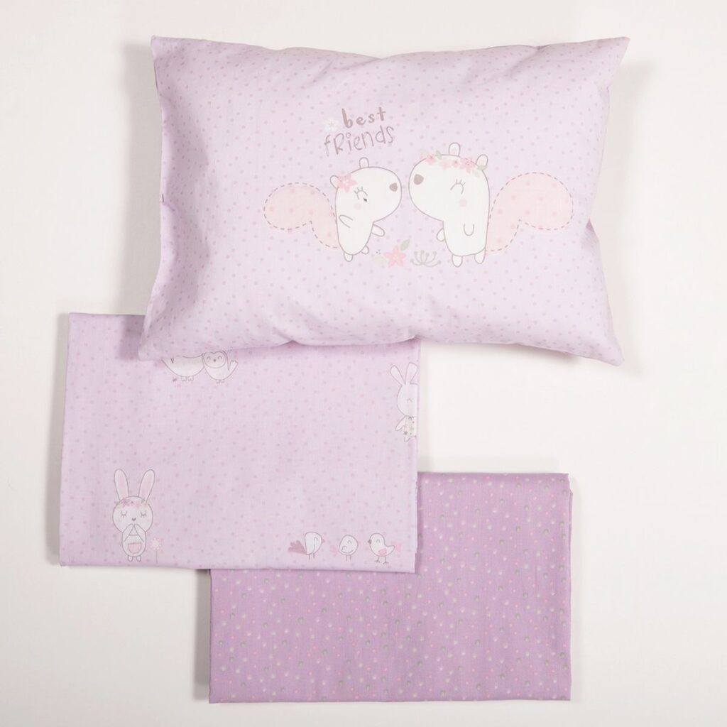 nef nef homewear Σεντόνια κούνιας σετ best friends lilac 038237