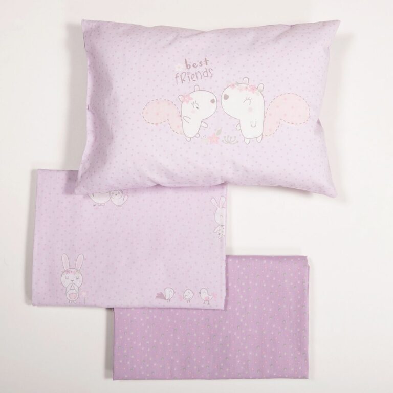 nef nef homewear Σεντόνια κούνιας σετ best friends lilac 038237