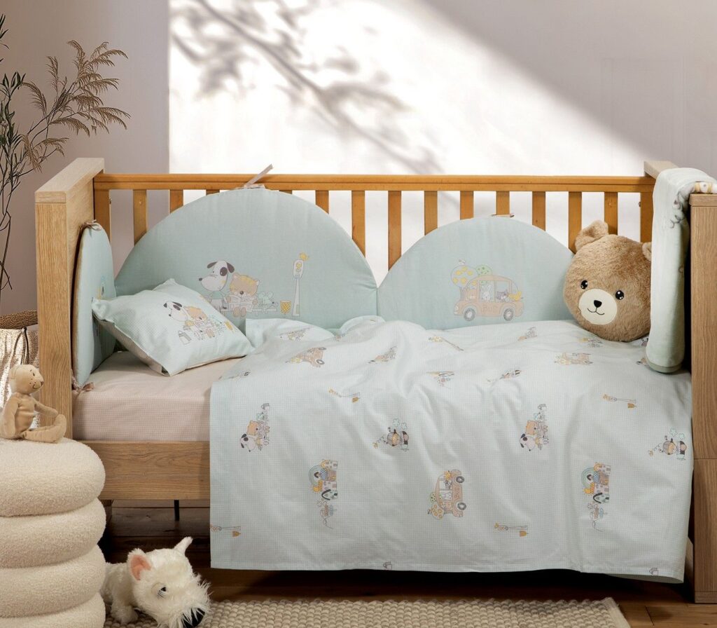 nef nef homewear Σεντόνια κούνιας σετ life in the city aqua 038236