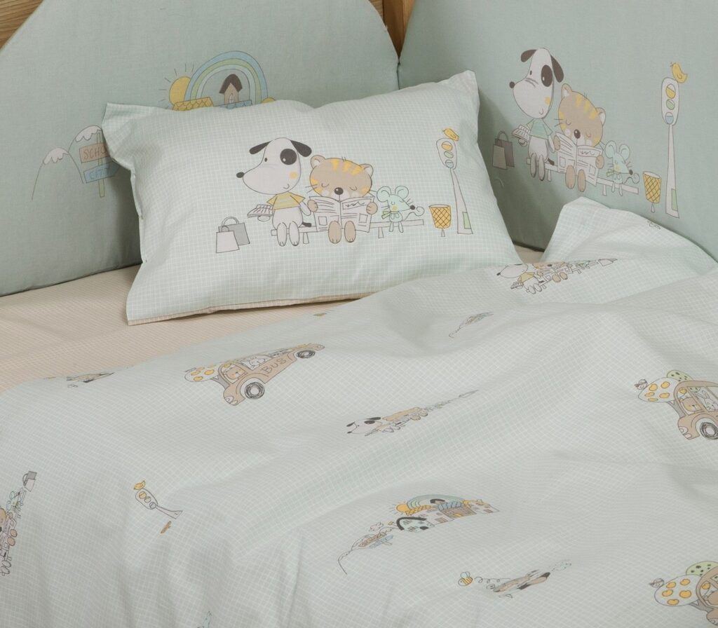 nef nef homewear Σεντόνια κούνιας σετ life in the city aqua 038236