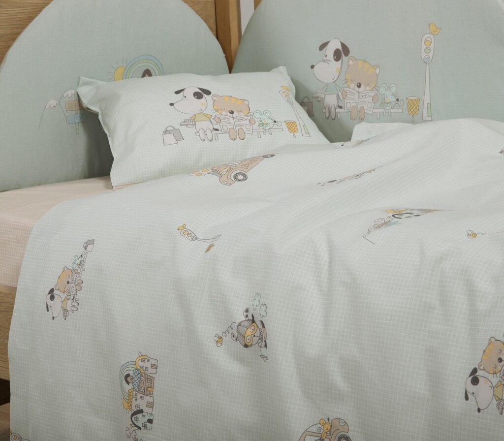 nef nef homewear Σεντόνια κούνιας σετ life in the city aqua 038236