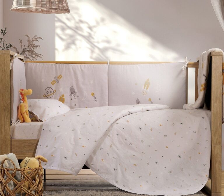 nef nef homewear Σεντόνια κούνιας σετ my universe grey 038238