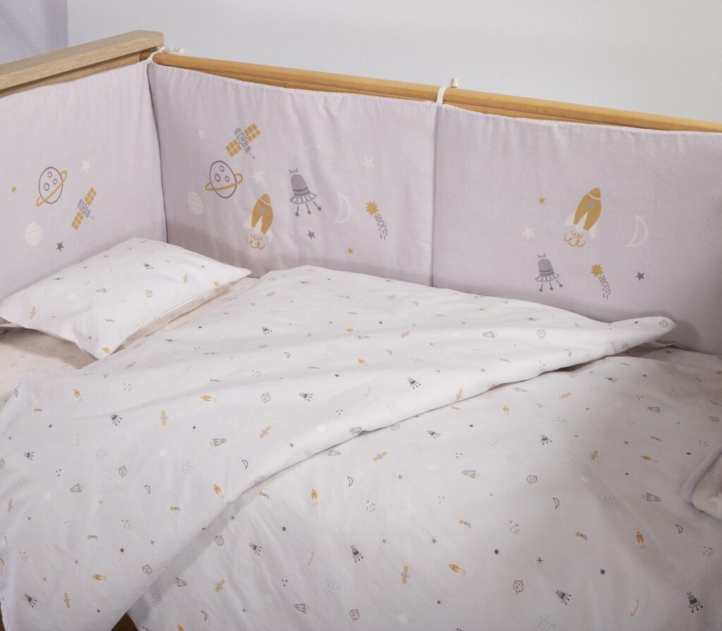 nef nef homewear Σεντόνια κούνιας σετ my universe grey 038238