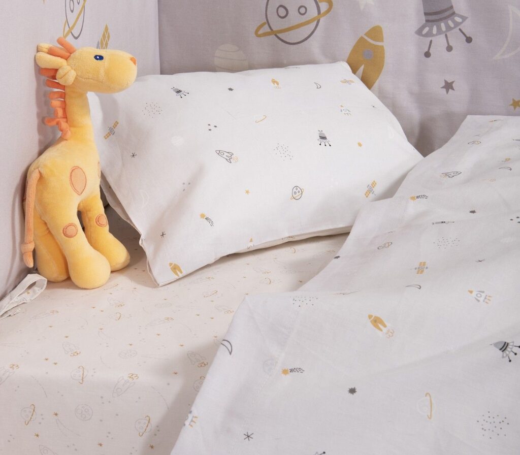 nef nef homewear Σεντόνια κούνιας σετ my universe grey 038238