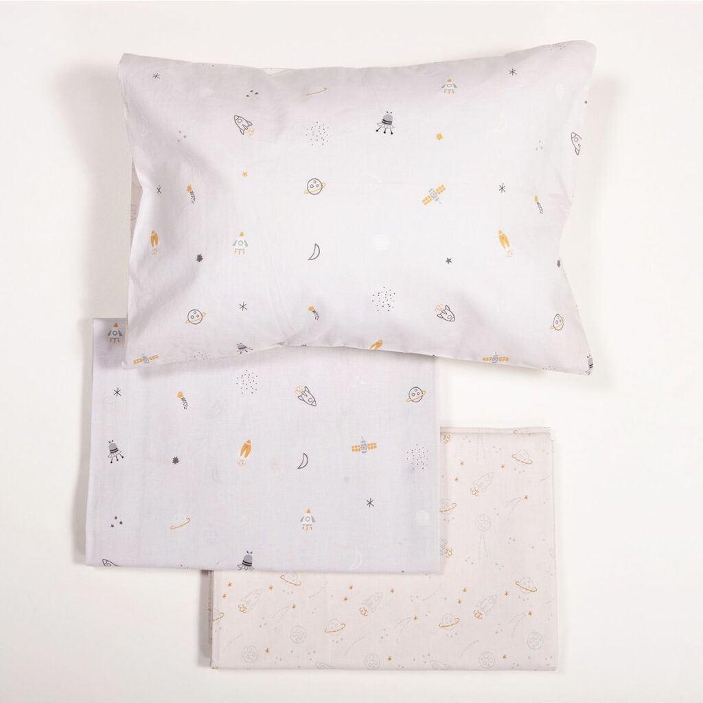 nef nef homewear Σεντόνια κούνιας σετ my universe grey 038238