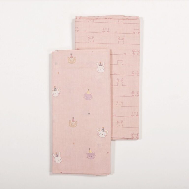 nef nef homeware Σεντόνια λίκνου σετ special party pink 038242