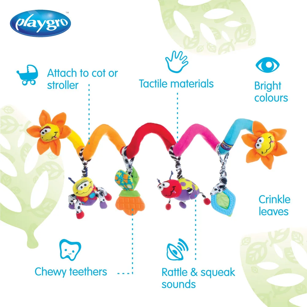 playgro twirly whirly bugs pram spiral Κρεμαστό Καλαθιού Ζωύφια 0111885