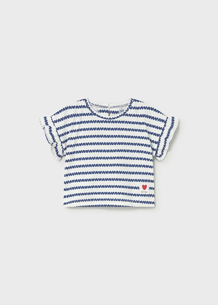 mayoral Μπλουζα κοντομανικη σταμπωτη 26 1082 15 Μπλε ριγέ