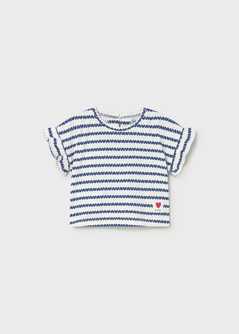 mayoral Μπλουζα κοντομανικη σταμπωτη 26 1082 15 Μπλε ριγέ