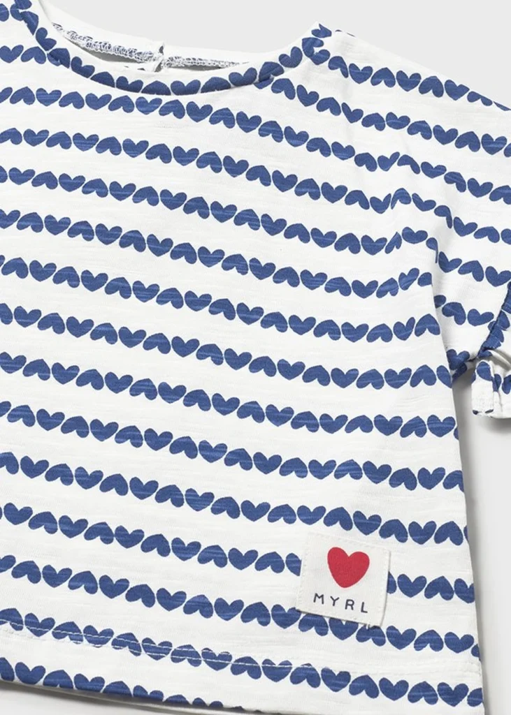 mayoral Μπλουζα κοντομανικη σταμπωτη 26 1082 15 Μπλε ριγέ