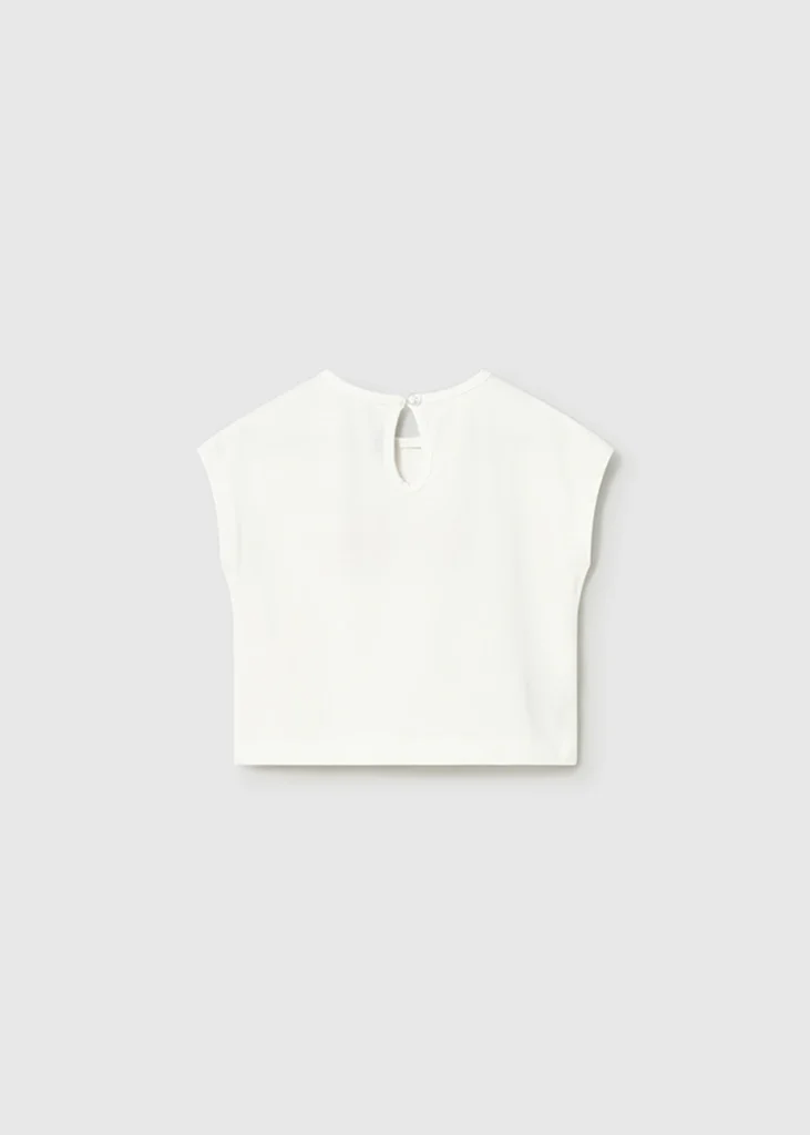 mayoral Μπλουζα κοντ/κη απλικε πλεκτη 26 1084 26 Εκρού