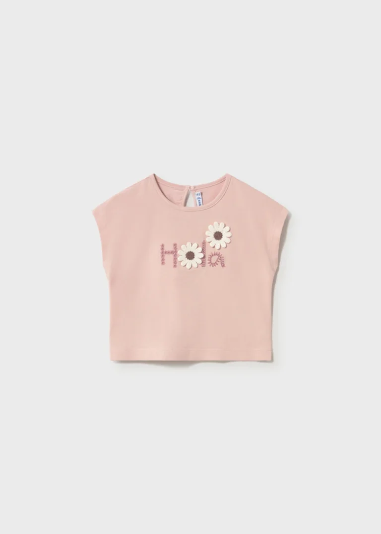 mayoral Μπλουζα κοντ/κη απλικε πλεκτη 26 1084 26 Εκρού