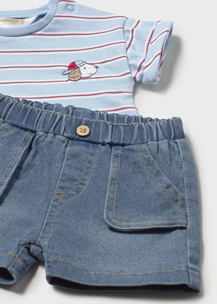 mayoral Σετ παντελονι κοντο 26 1284 51 Μπλε απαλό