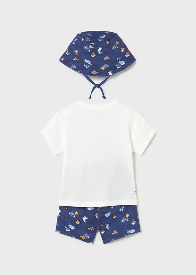 mayoral Σετ μακο σΤαμπά με καπελο 26 1667 82 Μπλε