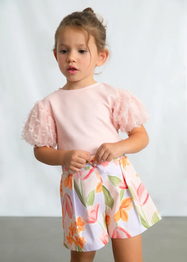 mayoral Μπλουζα κοντομ τουλι φαντασια 26 3001 47 Ροζ απαλό