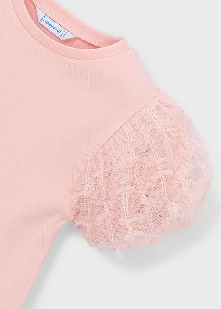 mayoral Μπλουζα κοντομ τουλι φαντασια 26 3001 47 Ροζ απαλό