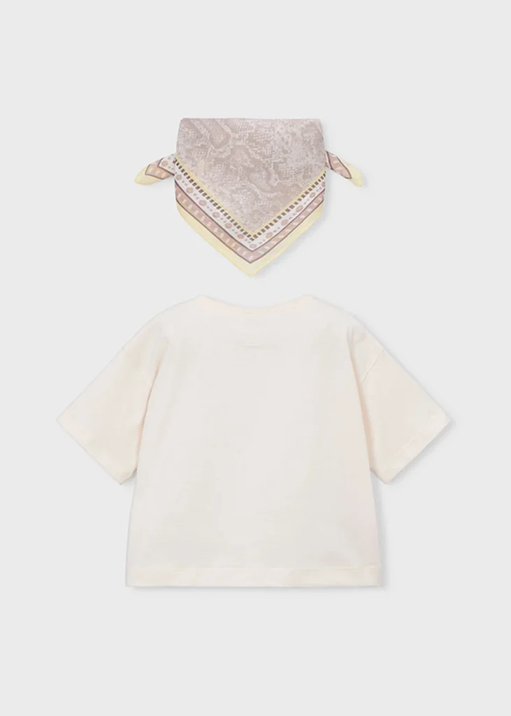 mayoral Μπλουζα κοντομανικη μαντηλι 26 3009 88 Μπεζ