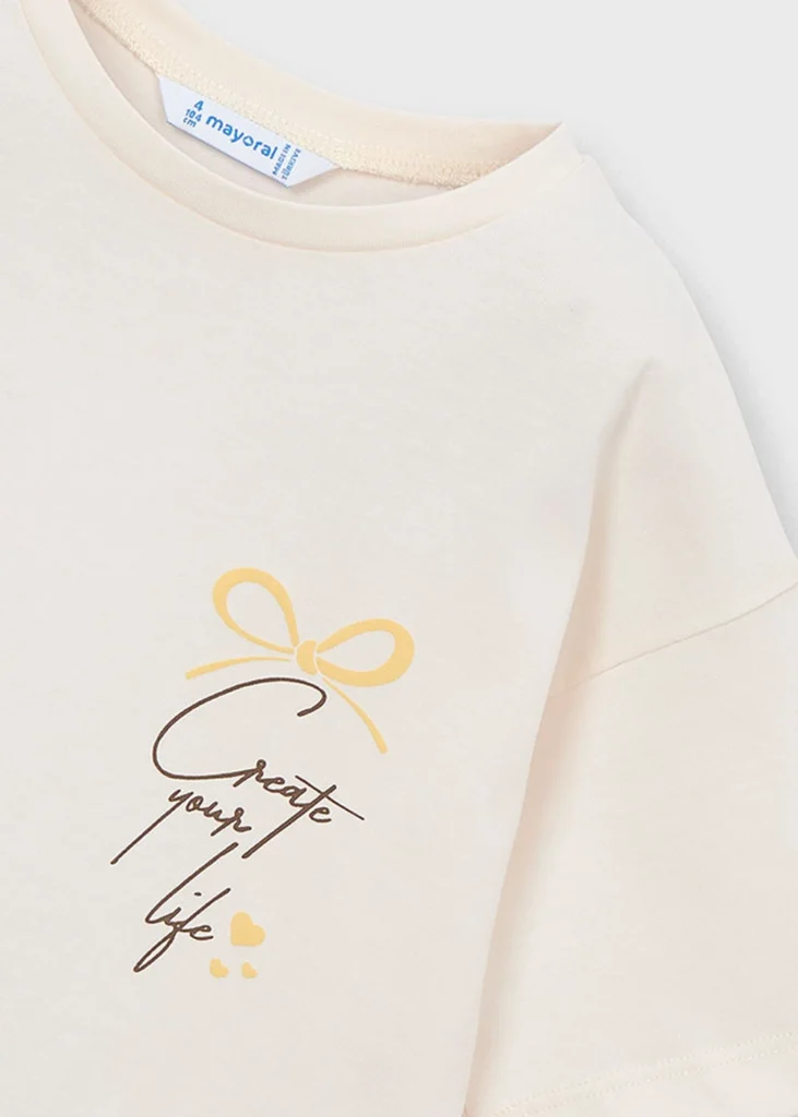 mayoral Μπλουζα κοντομανικη μαντηλι 26 3009 88 Μπεζ